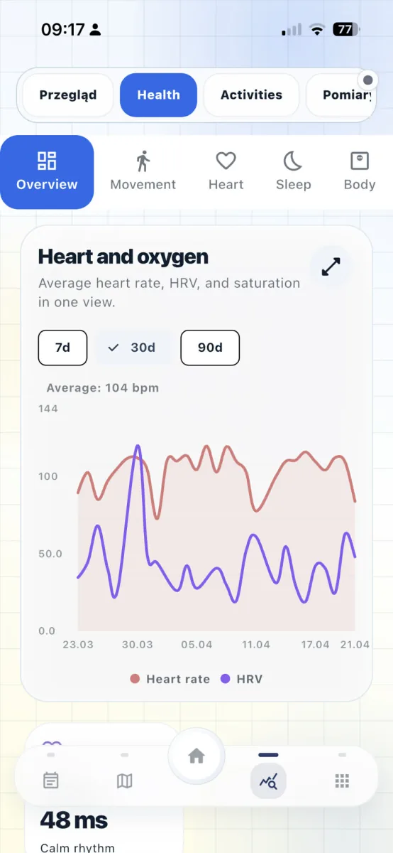 HealthDex mobile app – onboarding and setup view