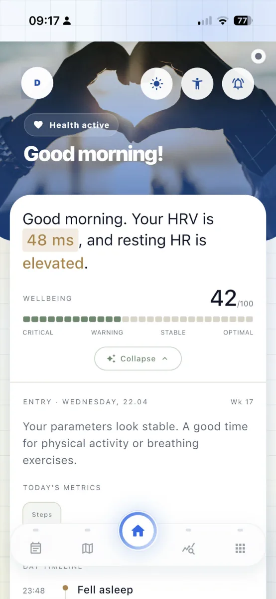 HealthDex mobile app – program tracking view