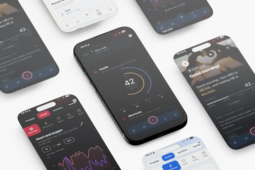 HealthDex mobile app – user health check-in view